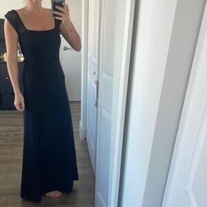 St. John Navy Blue Maxi Dress